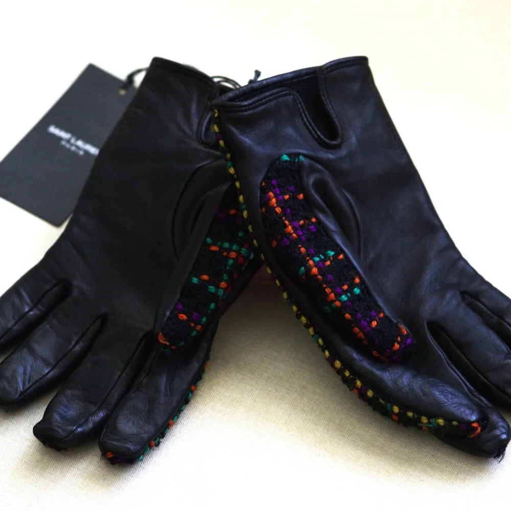 Saint Laurent Gants Carreaux Pixel Gloves - Picture 8 of 8